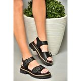 Fox Shoes S9960740 09 Siyah Kadın Sandalet