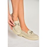 Fox Shoes S996613009 Bej Kalın Tabanlı Makosen Ayakkabı