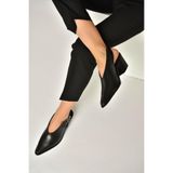 Fox Shoes Siyah Hakiki Deri Alçak Topuklu Western Ayakkabı, 37, Y6543002, Siyah-Hakiki Deri, Kadın