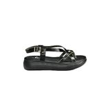 fox SHOES Siyah Hakiki Deri Parmak Arası Kadın Sandalet M291050703, Siyah-Hakiki Deri, 38