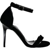 Fox Shoes Siyah Kadın Topuklu Ayakkabı Süet Malzeme ile Yüksek Topuk ve Neolit Taban B922112602