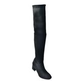 fox SHOES Süet Streç Kalın Topuklu Kadın Dizüstü Çizme N282920002