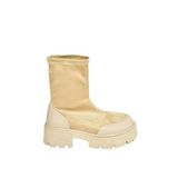 fox SHOES T267093702 Bej Süet Kalın Tabanlı Kadın Bot, Bej-Süet, 38