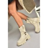 Fox Shoes T267096409 Bej Kalın Tabanlı Kadın Bot