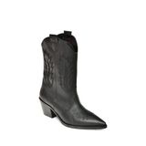 fox SHOES T267655009 Siyah Kalın Topuklu Kadın Bot, Siyah-Suni Deri, 36