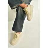 Fox Shoes T274148309 Bej Kalın Tabanlı Bağcıklı Spor Ayakkabı Sneakers