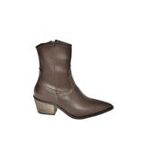 fox SHOES T356654109 Kahverengi Sivri Burunlu Kalın Topuklu Kadın Bot, Kahverengi-Suni Deri, 37