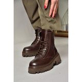 Fox Shoes T380170003 Kahverengi Kalın Tabanlı Kadın Bot