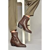 Fox Shoes T404400609 Kahverengi Kalın Topuklu Kadın Bot