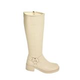 Fox Shoes T404550009 Bej Alçak Topuklu Kadın Çizme