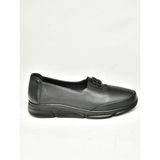 Fox Shoes T555081303 Siyah Hakiki Deri Comfort Ortopedik Taban Kadın Ayakkabı