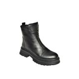 fox SHOES T555102203 Siyah Hakiki Deri Alçak Topuklu Kadın Bot, Siyah-Hakiki Deri, 39