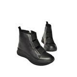 fox SHOES T555130103 Siyah Hakiki Deri Comfort Ortopedik Taban Kadın Bot, Siyah-Hakiki Deri, 38