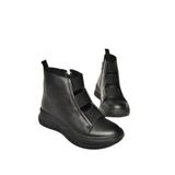 fox SHOES T555130103 Siyah Hakiki Deri Comfort Ortopedik Taban Kadın Bot, Siyah-Hakiki Deri, 40