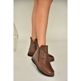 Fox Shoes T555366303 Kahverengi Hakiki Deri Comfort Ortopedik Taban Kadın Bot