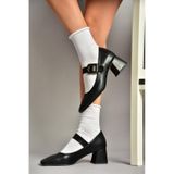 Fox Shoes T569613209 Siyah Kalın Topuklu Kadın Ayakkabı