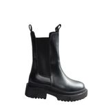 fox SHOES T652449009 Siyah Kalın Tabanlı Kadın Bot, Siyah-Suni Deri, 36