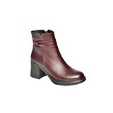 fox SHOES T654035203 Bordo Hakiki Deri Kalın Topuklu Kadın Bot, Bordo-Hakiki Deri, 37