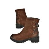 fox SHOES T654047101 Kahverengi Hakiki Deri Nubuk Kadın Bot, Kahverengi-Nubuk, 36