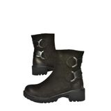 fox SHOES T654047101 Siyah Hakiki Deri Nubuk Kadın Bot, Siyah-Nubuk, 38
