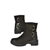 fox SHOES T654047101 Siyah Hakiki Deri Nubuk Kadın Bot, Siyah-Nubuk, 40