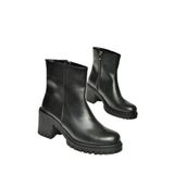 fox SHOES T726911109 Siyah Kalın Topuklu Kadın Bot, Siyah-Suni Deri, 37