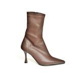 fox SHOES T752582409 Kahverengi Streç Deri İnce Topuklu Kadın Bot, Kahverengi-Suni Deri, 36