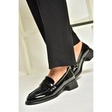 Fox Shoes T820100308 Siyah Rugan Günlük Loofer Kadın Ayakkabı