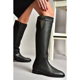 Fox Shoes T820109209 Siyah Taş Detaylı Kadın Çizme
