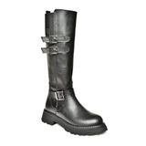 Fox Shoes T820857509 Siyah Düz Tabanlı Kadın Çizme