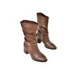 fox SHOES T848243009 Kahverengi Kalın Topuklu Kadın Bot, Kahverengi-Suni Deri, 39