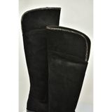 fox SHOES T848643502 Siyah Süet Taş Detaylı Kadın Çizme, Siyah-Süet, 38