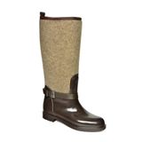 fox SHOES T858725204 Kahverengi Keçe Kumaş Detaylı Yağmur Çizmesi, Kahverengi-Kumaş, 37