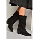 Fox Shoes T936042502 Siyah Kalın Alçak Topuklu Kadın Bot