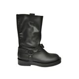 fox SHOES T973530309 Siyah Alçak Topuklu Kadın Bot, Siyah-Suni Deri, 38