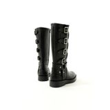 fox SHOES T973570209 Siyah Kalın Tabanlı Kadın Çizme, Siyah-Suni Deri, 36