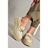 Fox Shoes T996198409 Bej Kalın Tabanlı Makosen Kadın Ayakkabı