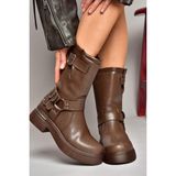 Fox Shoes T996333009 Kahverengi Kalın Tabanlı Kadın Bot