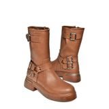 fox SHOES T996333009 Taba Kalın Tabanlı Kadın Bot, Taba-Suni Deri, 39