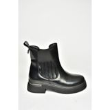 fox SHOES T996334008 Siyah Rugan Kalın Tabanlı Kadın Bot, Siyah-Rugan, 40