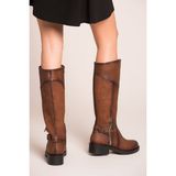 Fox Shoes Taba Kadın Çizme Suni Deri Klasik 3 cm Topuklu Günlük Kullanım İçin Şık Tasarım