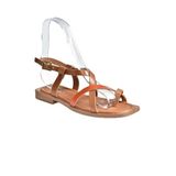 fox SHOES Taba/turuncu Hakiki Deri Parmak Arası Kadın Sandalet M291841203, Taba/Turuncu-Hakiki Deri, 39