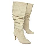 fox SHOES Ten Süet Ince Topuklu Kadın Çizme L404868002, Ten-Süet, 37