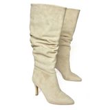 fox SHOES Ten Süet Ince Topuklu Kadın Çizme L404868002, Ten-Süet, 38