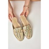 Fox Shoes U250009117 Renkli Hasır Kadın Terlik