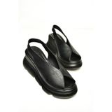 Fox Shoes U312255009 Siyah Kalın Tabanlı Kadın Sandalet