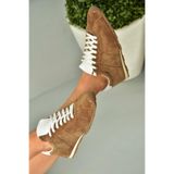 fox SHOES U312311602 Taba Hakiki Süet Spor Ayakkabı, Taba-Süet, 37
