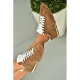 fox SHOES U312311602 Taba Hakiki Süet Spor Ayakkabı, Taba-Süet, 38