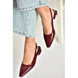 fox SHOES U404602208 Bordo Rugan Alçak Topuklu Kadın Ayakkabı, Bordo-Rugan, 36