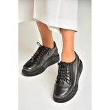 Fox Shoes U540702103 Siyah Hakiki Deri Spor Ayakkabı Sneakers